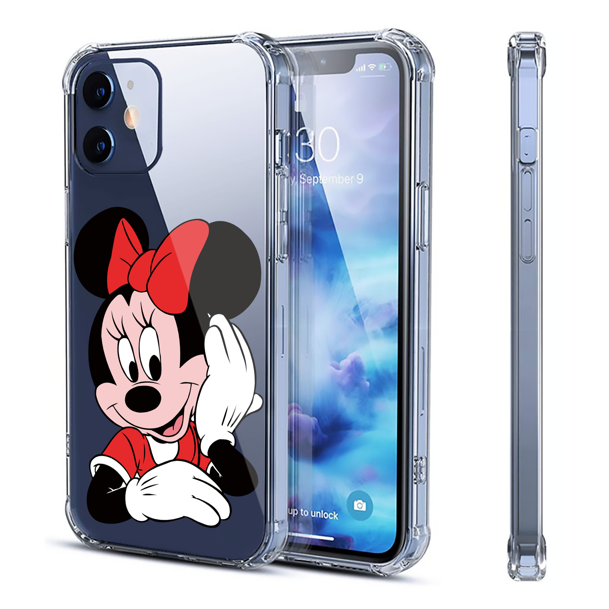 （画像用） ミッキーマウス Mickey Mouse 【iPhone 12シリーズ対応】透明スマホケース（クリアソフトケース）